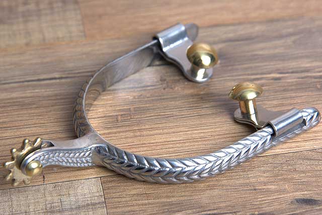 Hilason Western Mens Stainless Steel Rope Design Horse Riding Spurs