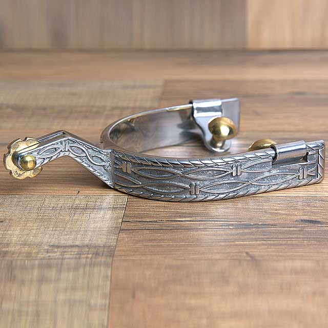 Hilason Western Stainless Steel Barbed Wire Design Horse Riding Spurs Pair