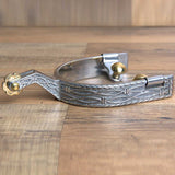 Hilason W. Stainless Steel Barbed Wire Design H. Riding Spurs Pair – by Hilason – Cowboy and equestrian accessories