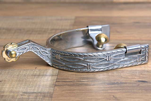 Hilason Western Stainless Steel Barbed Wire Design Horse Riding Spurs Pair