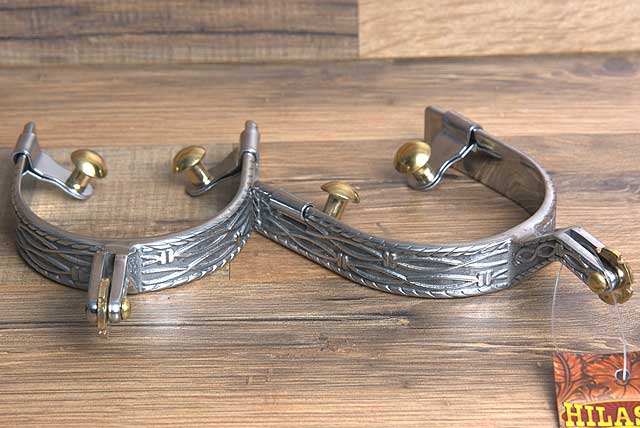 Hilason Western Stainless Steel Barbed Wire Design Horse Riding Spurs Pair