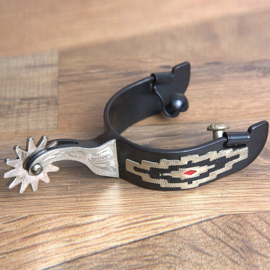Hilason W. Mens Black Steel H. Riding Show Spurs Pair by Hilason – Cowboy and equestrian accessories