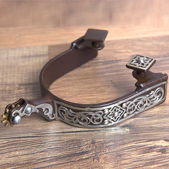Hilason Western Ladies Stainless Steel Brown Horse Riding Spurs Pair