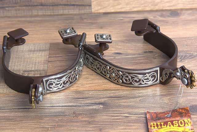 Hilason Western Ladies Stainless Steel Brown Horse Riding Spurs Pair