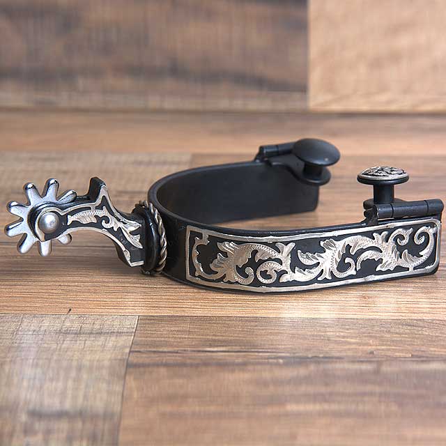 Hilason W. Black Steel Mens H. Riding Show Spurs Pair by Hilason – Cowboy and equestrian accessories
