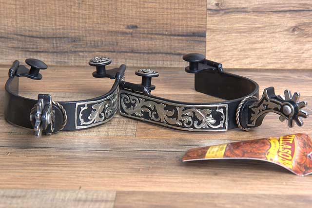 Hilason Western Black Steel Mens Horse Riding Show Spurs Pair