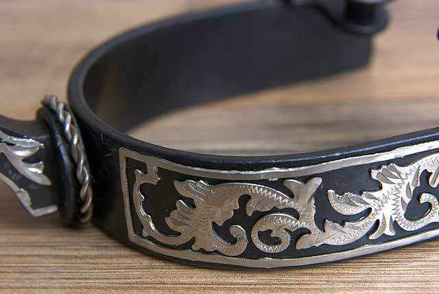 Hilason Western Black Steel Mens Horse Riding Show Spurs Pair