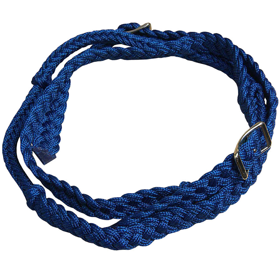 1 Inch X 6 Ft. Hilason W. Tk. H. Braided Poly Barrel Reins Navy Blue – by Hilason – Cowboy and equestrian accessories