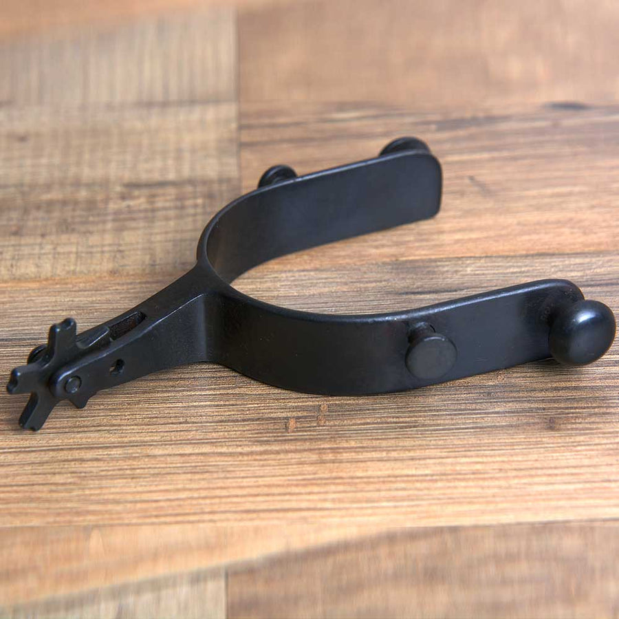 Hilason Western Black Steel Adult Horse Riding Rodeo Spurs Pair - Uhorse