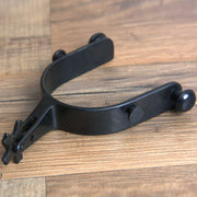 Hilason Western Black Steel Adult Angled Horse Riding Rodeo Spurs Pair