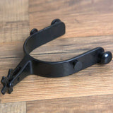 Hilason Western Black Steel Adult Angled Horse Riding Rodeo Spurs Pair - Uhorse