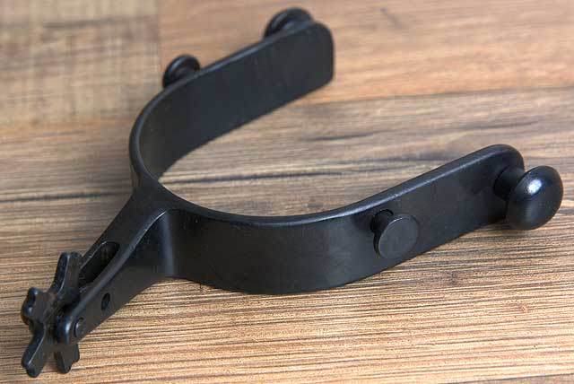 Hilason Western Black Steel Adult Angled Horse Riding Rodeo Spurs Pair