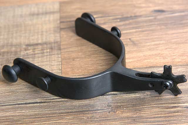 Hilason Western Black Steel Adult Angled Horse Riding Rodeo Spurs Pair