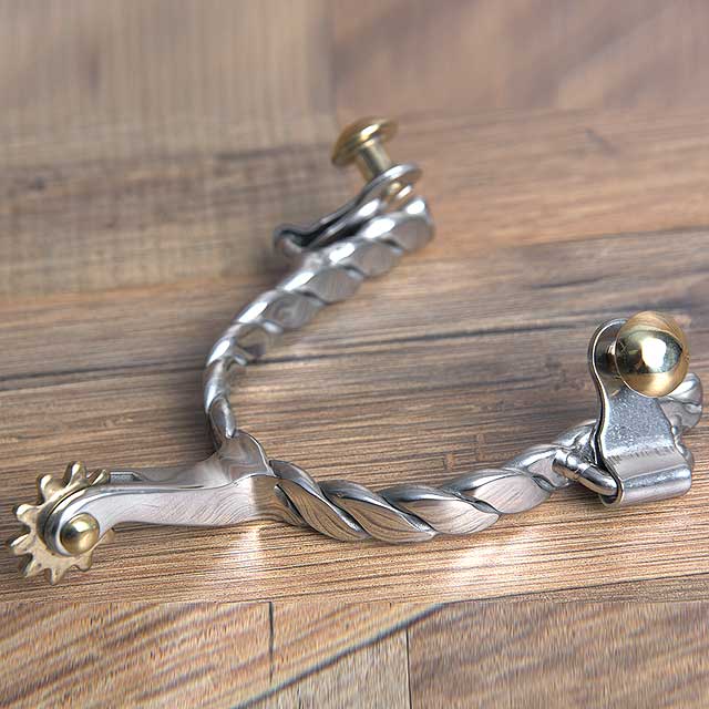 Hilason Western Twisted Wire Design Adult Horse Riding Spurs Pair - Uhorse