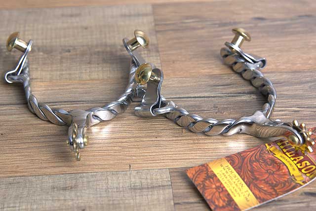Hilason Western Twisted Wire Design Adult Horse Riding Spurs Pair