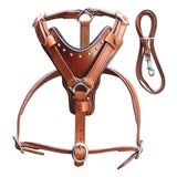 HILASON Genuine Leather Dog Harness Padded Heavy Duty & Comfortable Fit