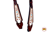 HILASON Western Horse One Ear Headstall American Leather Floral White | Headstall for Horses Western | Horse Headstall | Western Headstalls for Horses | Headstalls for Horses | Western Headstall