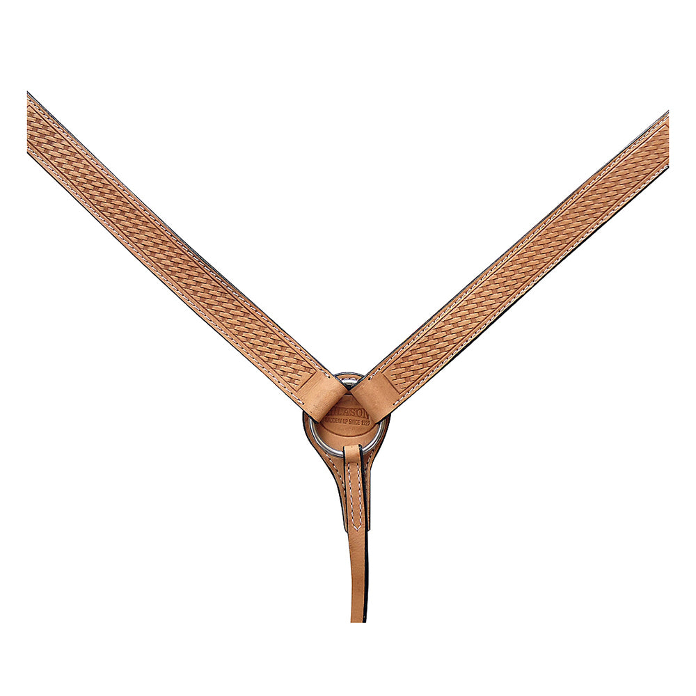 Hilason Western Horse Breast Collar American Leather Tan Hand Tool Basket