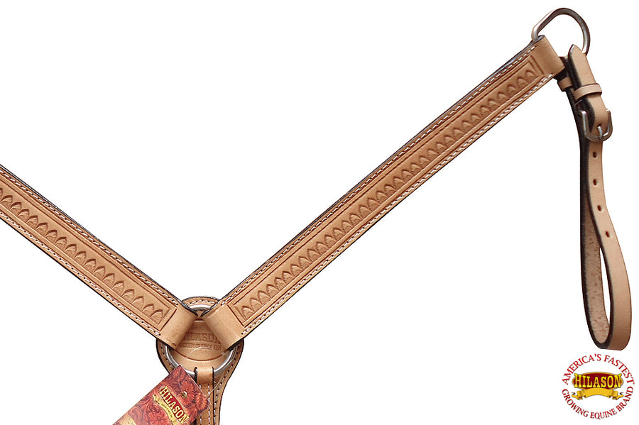 HILASON Western Horse Breast Collar American Leather Tan Hand Tool | for Horses