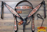 Western Horse Headstall Breast Collar Set Tack American Leather  Hilason