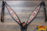 Western Horse Headstall Breast Collar Set Tack American Leather  Hilason