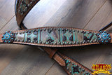 Horse Western Headstall Breast Collar Set American Leather Tribal Hilason
