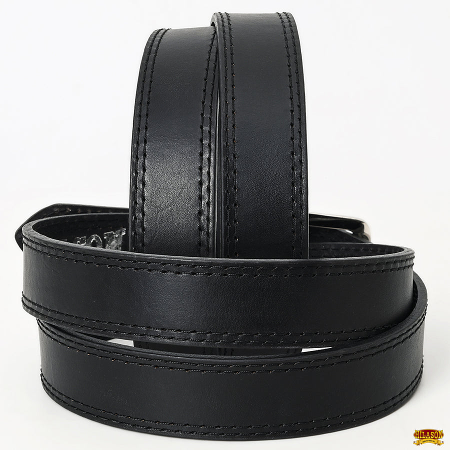 HILASON Western Genuine Leather Belt for Men Women Cowboy Cowgirl Handmade Unisex Full Grain Heavy Duty Jeans