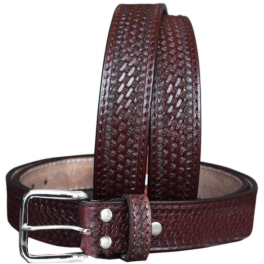 HILASON Western Genuine Leather Belt for Men Women Cowboy Cowgirl Handmade Unisex Heavy Duty Basketweave Belt for - Uhorse