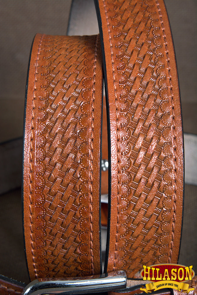 HILASON Western Genuine Leather Belt for Men Women Cowboy Cowgirl Handmade Basketweave Unisex Heavy Duty