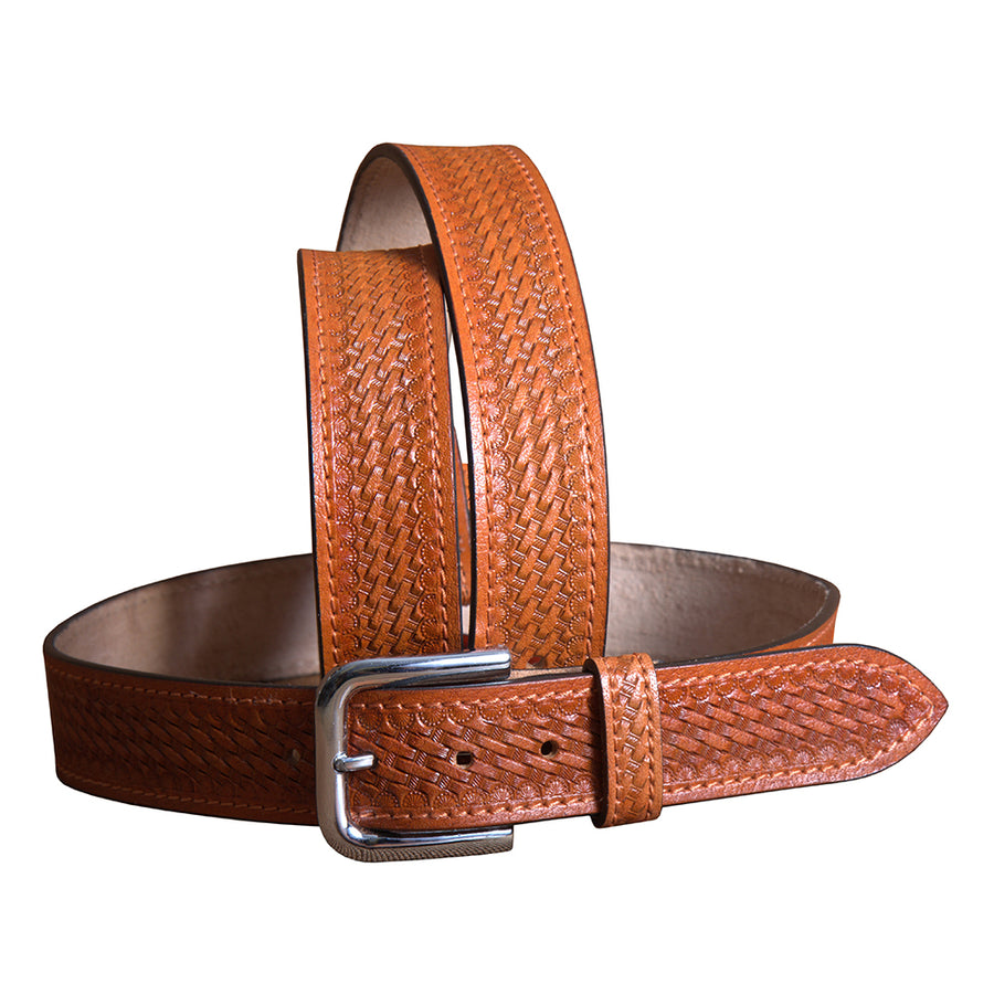 HILASON Western Genuine Leather Belt for Men Women Cowboy Cowgirl Handmade Unisex Heavy Duty Basketweave Belt for - Uhorse