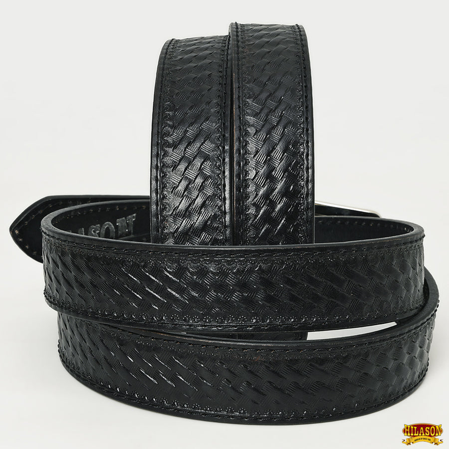 HILASON Western Genuine Leather Belt for Men Women Cowboy Cowgirl Handmade Basketweave Unisex Heavy Duty