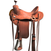 HILASON Western Horse Saddle American Leather Ranch Roping Trail Oiled Tan | Hand Tooled | Horse Saddle | Western Saddle | Wade & Roping Saddle | Horse Leather Saddle | Saddle For Horses