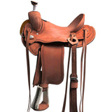 15 In Western Horse Saddle American Leather Ranch Roping Trail Hilason Dark Tan - Uhorse
