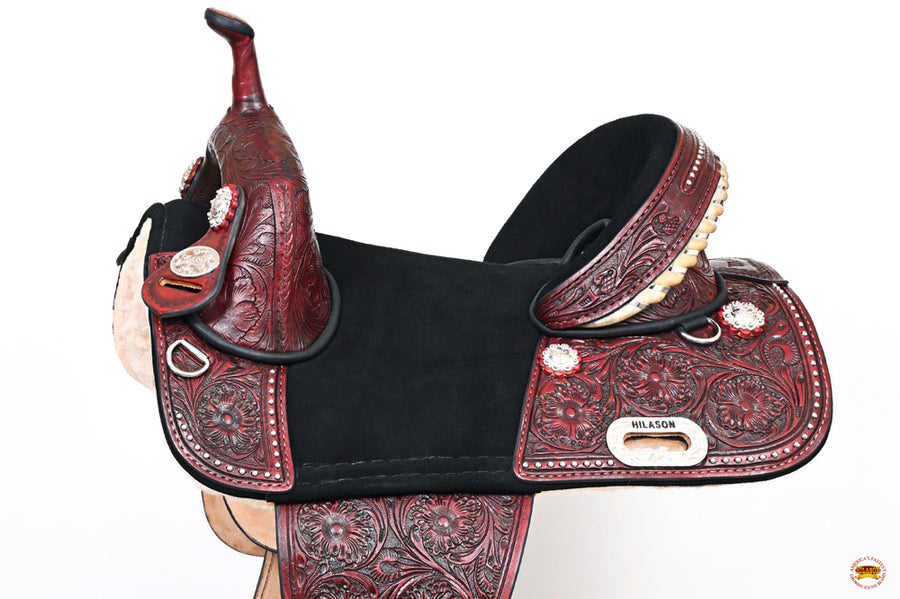 HILASON Child Treeless Horse Saddle Western American Leather Barrel | for Horses
