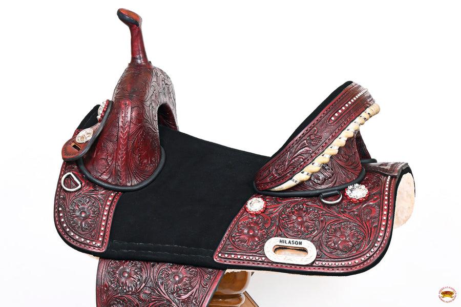 HILASON Child Treeless Horse Saddle Western American Leather Barrel | for Horses