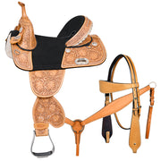 Western Horse Child Saddle Treeless American Leather Barrel