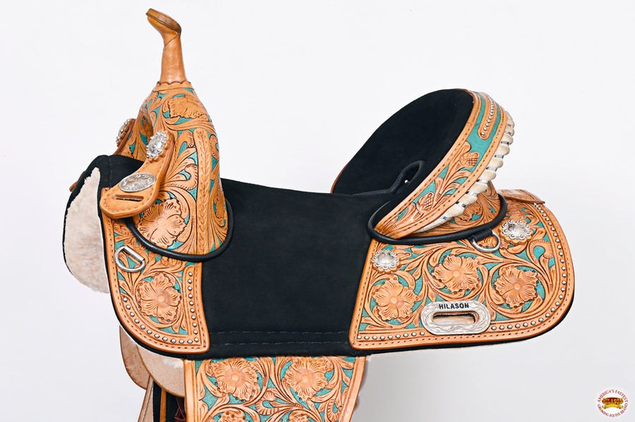 HILASON Child Treeless Horse Saddle Western American Leather Barrel | for Horses