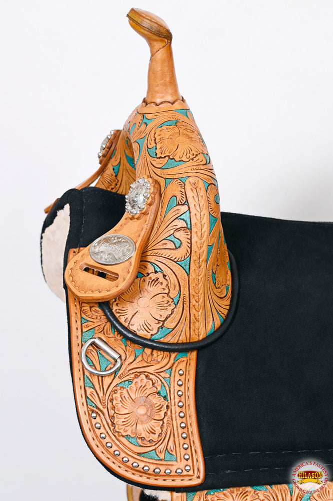 HILASON Child Treeless Horse Saddle Western American Leather Barrel | for Horses