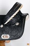 Western Horse Treeless Trail Barrel Saddle American Leather Black Hilason