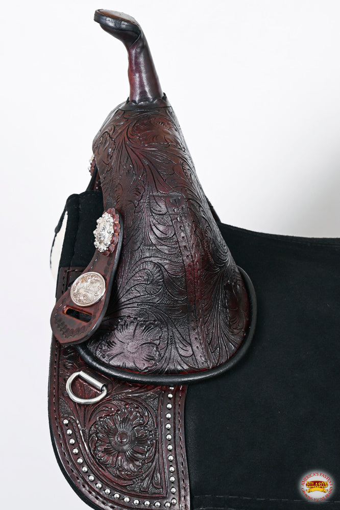 HILASON Western Treeless Trail Barrel Racing American Leather Saddle | Horse for Horses