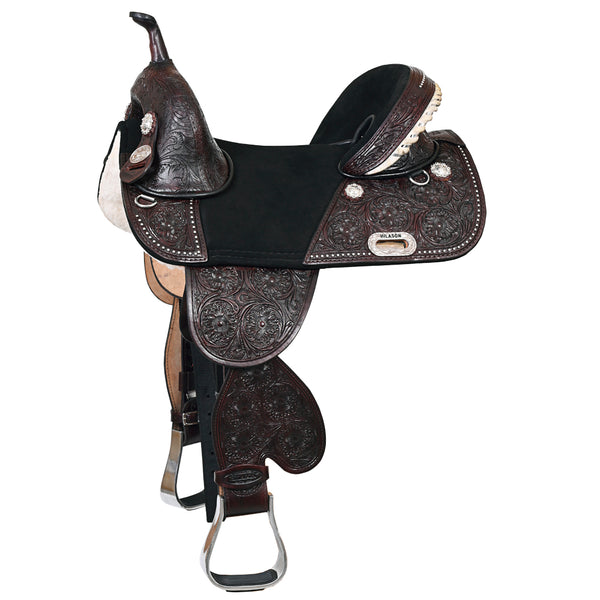 Hilason Western Horse Treeless Trail Barrel Racing American Leather Saddle - Uhorse