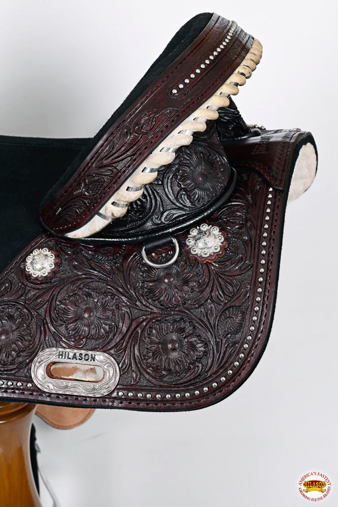 HILASON Western Horse Saddle Treeless American Leather Barrel | for Horses