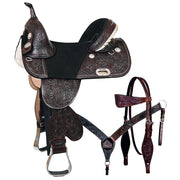 HILASON Western Horse Saddle Treeless American Leather Barrel | for Horses