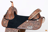 Hilason W. Treeless Trail Barrel Racing American Leather Saddle –