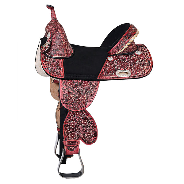 Hilason Western Horse Treeless Trail Barrel Saddle American Leather - Uhorse