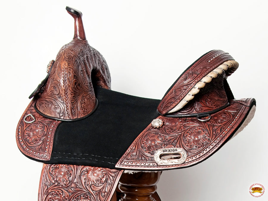 HILASON Western Horse Treeless Trail Barrel American Leather Saddle | for Horses