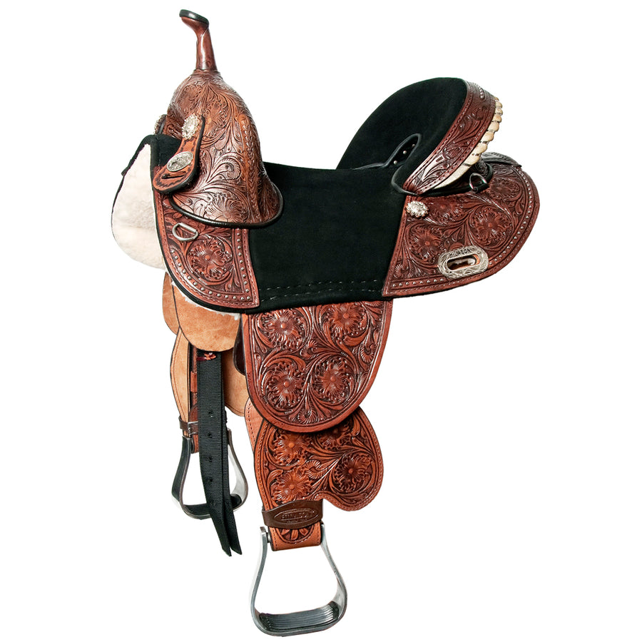 HILASON Western Horse Treeless Trail Barrel American Leather Saddle | for Horses - Uhorse
