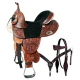 18 In Hilason Western Horse Saddle Treeless American Leather Trail Barrel Tack - Uhorse