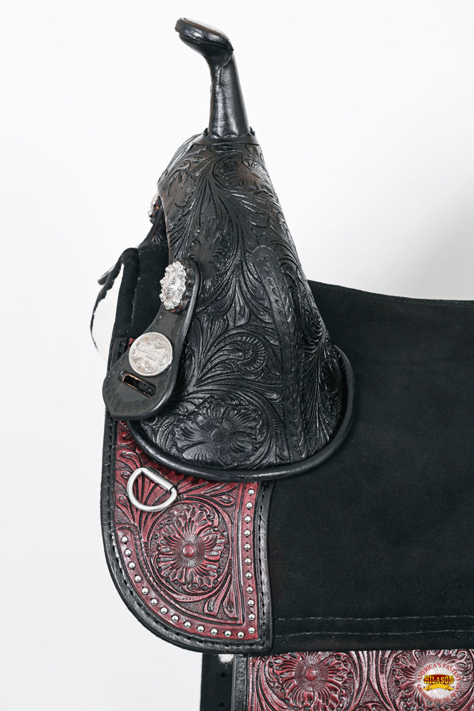 HILASON Treeless Western Horse Trail Barrel Racing American Leather Saddle | for Horses