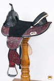 Hilason Treeless Western Horse Trail Barrel Racing American Leather Saddle